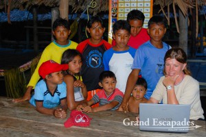 Heidi in a Warao Village, Orinoco Delta, Venezuela