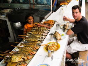 Food stall at Mercado Comunal in Manaus, we enjoyed fish fresh from the Amazon, for 5 Reals (less than 2 Euros) each !!! It was so good we went a second time!