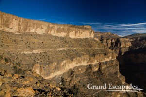 Spectacular hiking at Wadi Ghul, Oman's Grand Canyon, Jebel Shams