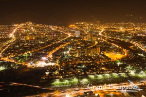 View from Teheran at night from the Milad Tower or Teheran Tower, Teheran, Iran