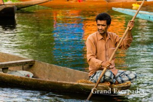 Floating Vegetable Market, early morning on Lake Dal, Srinagar, Kashmir, India