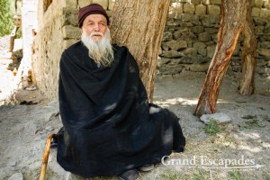 Balti old man in Bodgang, a still rather untouched village above the road on the way to Turtuk, Shyok Valley, Baltistan, India