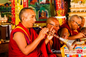Domchot at Likir Monastery or Likir Gompa, with monks singing all day long, Ladakh, Jammu & Kashmnir, India