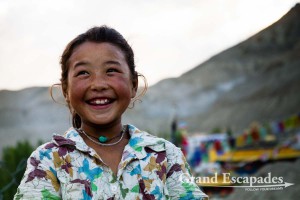 Young girl laughing in Lamayuru, Ladakh, India