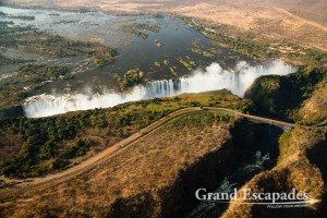Helicopter Flight over Victoria Falls, Zimbabwe, Africa