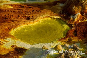 Sulphure rock formations of various colors, Dallol, Danakil Depression, Ethiopia
