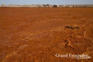 Red soil and rock formations near Dallol, Danakil Depression, Ethiopia