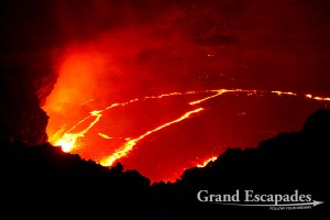 Crater of the most active volcano in Africa with a permanent lava lake, Erta Ale, Danakil Depression, Ethiopia