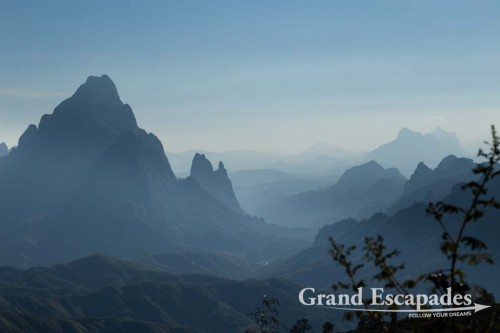 Vang Vieng's Limestone Karsts Landscape, along Nam Song or River Song