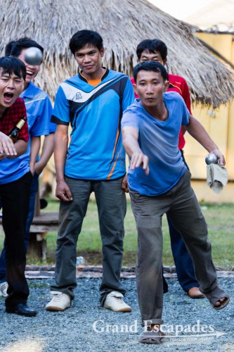 Competition of Pétanque in Luang Prabang, Laos
