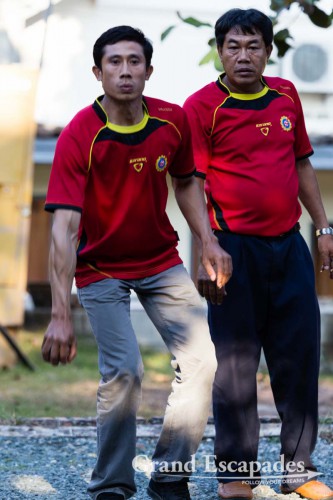 Competition of Pétanque in Luang Prabang, Laos