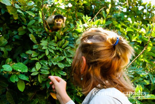 Heidi & a Squirrel Monkey, La Pampa, Rurrenabaque, Bolivia