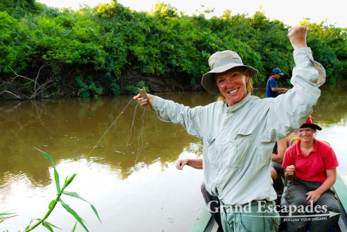 Heidi caught a plant, but unfortunately no Piranhas ...