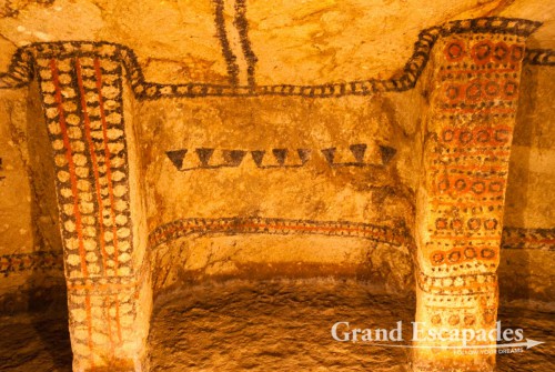 Tombs dug out of soft volcanic rock to place urns filled with bones, Segovia site, Tierradentro, Cauca, Colombia, South America