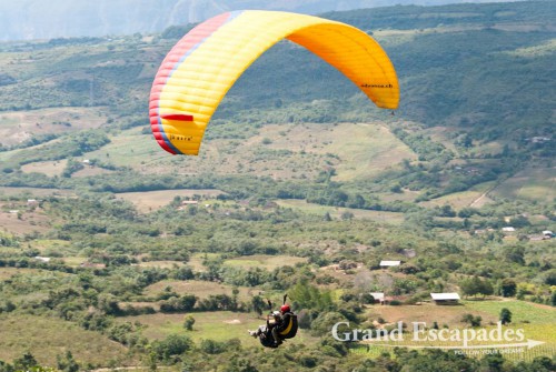 There is more challenging rafting down Rio Suarez, but Gilles wanted more, he reached for the sky. Tied to an instructor he took to the air over the ?Zona Tabaca? for about 20 minutes. This is the first time Heidi felt that she really missed out on something, because of her own mental limitations