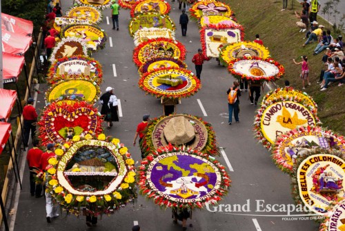 THE highlight of the festival is the ?Defile de Silleteros? on the Friday of the last weekend. Huge arrangements of flowers are carried through the centre of town by farmers from Santa Elena, where the ?Silletas? are ?created? of at least of 15 different kinds of flowers. The best are awarded and put on display on the Plaza Mayor for the last two days of the festival
