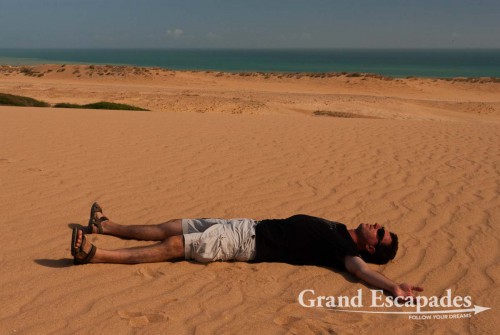 The next morning we set out for Taroa Beach, which even outdid Bahia Hondita. High-towering dunes roll into long stretches of golden sandy beaches. Naturally we tumbled, ran and slid down the dunes. Climbing up was less fun though. It was just us, and nobody anywhere near us