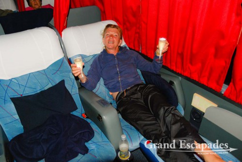 Heidi - Cruising in one of the luxurious Suite Premium busses from FlechaBus, Argentina