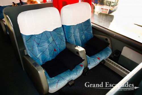 Cruising in one of the luxurious Suite Premium busses from FlechaBus, Argentina