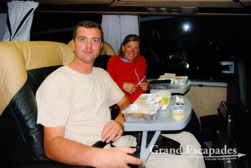 Cruising in one of the luxurious Suite Premium busses from FlechaBus, Argentina
