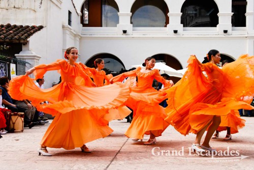 Excellent folkloristic performance by young local dancers near the main plaza - Salta, Northwest Argentina