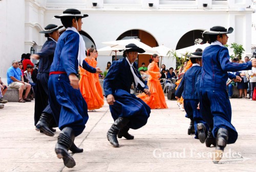 Excellent folkloristic performance by young local dancers near the main plaza - Salta, Northwest Argentina