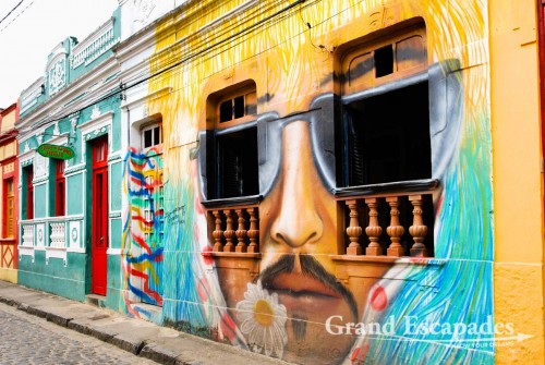 Olinda, old Colonial Town near Refice, Brazil - In the historic center, each house has a specific color ... In former times, the color of the house would stand for its address! Sometimes with a modern touch ...
