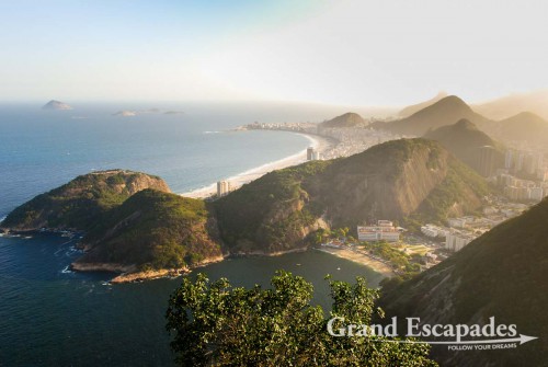 On top of the Pao de Acucar, with the Copacabana Beach in the background ... Rio de Janeiro, Brazil