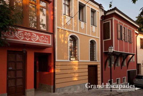 National Revival Architecture with colorful houses, old city of Plovdiv, Bulgaria, Europe