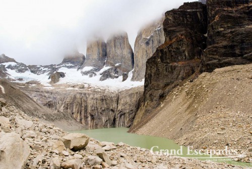 Trekking the "W" in Torres del Paine, Patagonia, Chile - View of the 3 "Torres" from the Mirador