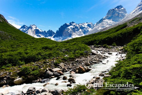Trekking the "W" in Torres del Paine, Patagonia, Chile - Chile, Puerto Natales, Nationalpark Torres del Paine - La Valle de los Frances oder der Tal der Franzosen
