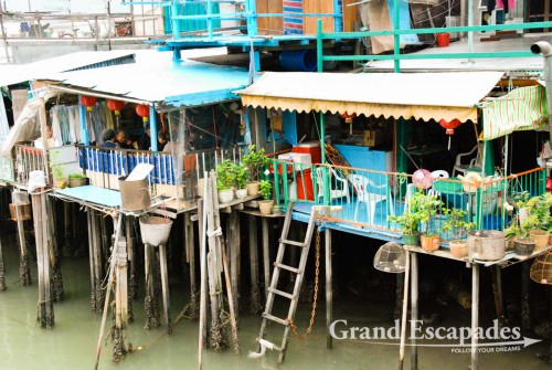 The fishing village of Tai O has undergone the biggest change: the stilt houses still existed, but lots of other houses had been built all around it. The hand drawn ferry had been replaced by a bridge and the street leading off it was lined with shops