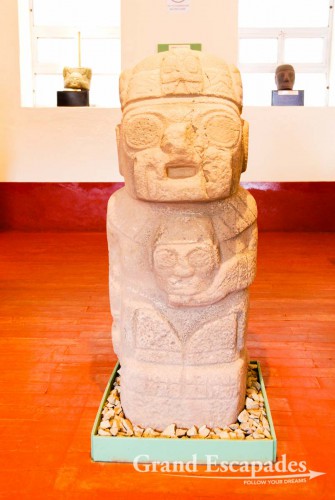 In the museum of Pucara - the one meter high sculpture of the "Beheader", a high-priest that holds a head in his arm. The persons this priest sacrificed were supposed to pass on to him their wisdom and their strength, Puno, Peru
