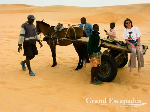 We hardly climbed onto the horse cart offered by the "Chef de Village" because we felt so sorry for the horse ...