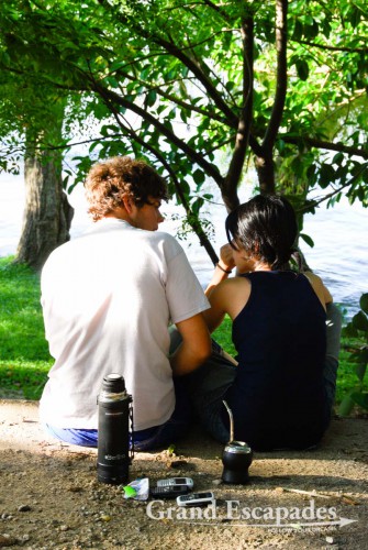 If you have thought of Argentina being a Mate crazy nation, you have seen nothing yet! In Uruguay, literally everybody carries a thermo and Mate gourd along, sucking the Yerba herbs through a straw called "Brombilla" - Colonia, Uruguay