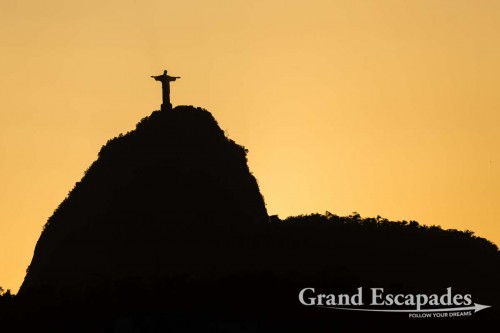 Sunset over Morro do Corcovado & the Cristo Rendedor, Rio de Janeiro, Brazil