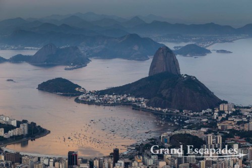 View of the Pao de Acucar from Morro de Corcovado, Rio de Janeiro, Brazil