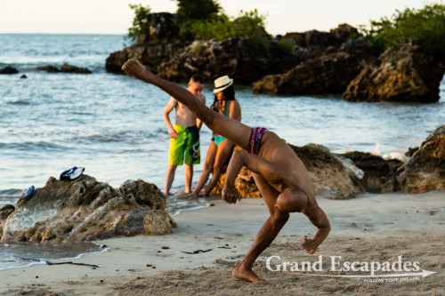 Capoeira training on the beaches of Morro de Sao Paulo, Salvador de Bahia, Brazil