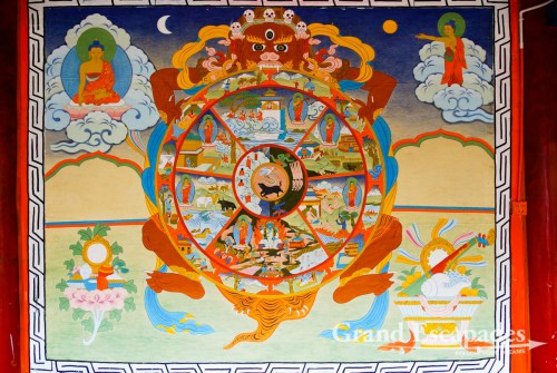 Baisha, a village with well preserved old temples and some frescos from the 5th and 6th century done by Tibetan, Naxi and Han artists, Yunnan, China
