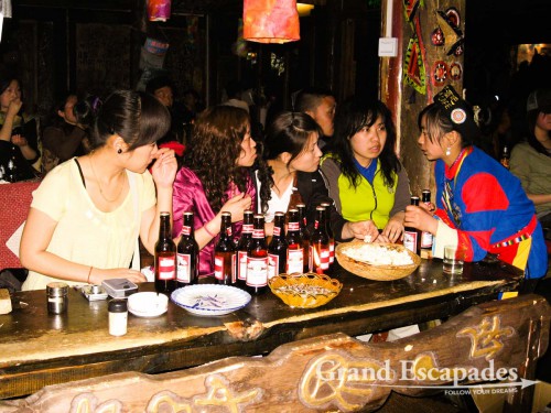 Young Chinese partying in Lijiang, Yunnan, China