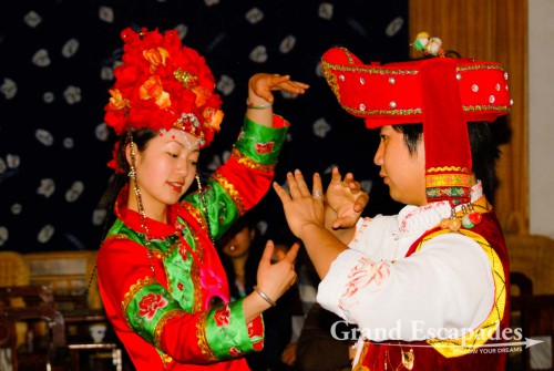 Traditional Bai dances, Dali, Yunnan, China