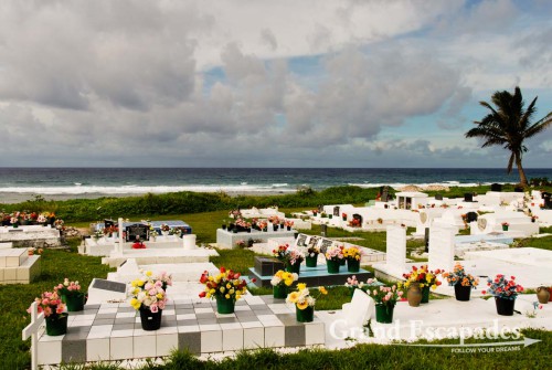 One of the many tiny cemeteries that seem to be part of family properties on Rarotonga, Cook Islands