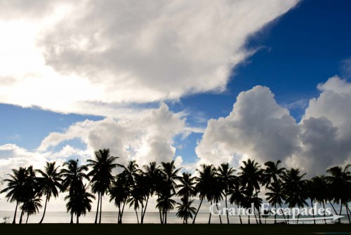 Sunset over the lagoon, Aitutaki Atoll, Cook Islands