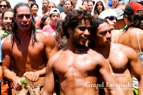 Tapati Rapa Nui, Tau'a (kind of Triathlon that is held inside the crater of volcano Ranu Raraku), Rapa Nui or Easter Island, Pacific
