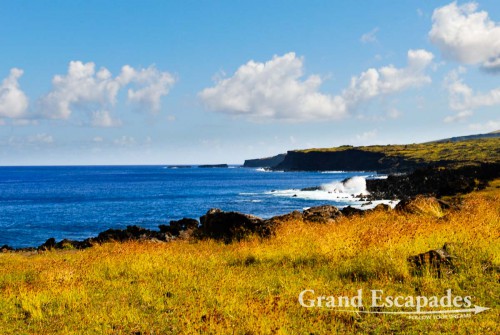 Landscape of Rapa Nui or Easter Island, Pacific
