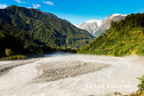 River streming from Franz Josef Glacier, South Island, New Zealand