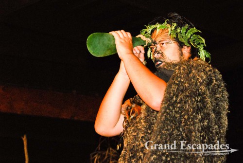 Maori "Haka" (a dramatic dance with a lot of chanting, facial movements and tongue poking), North Island, New Zealand