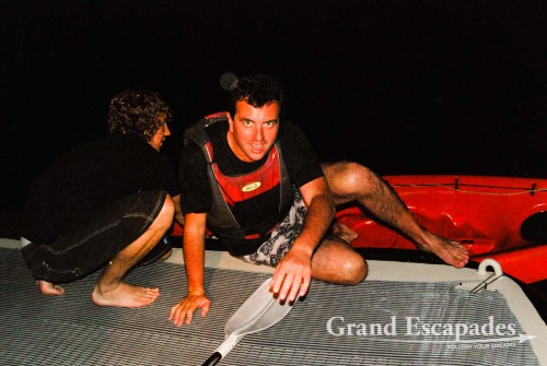 Sea kayak at night, Bay of Islands, North Island, New Zealand