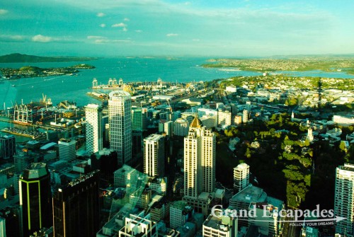 View of Auckland from the top of the Sky Tower (328 meters), North Island, New Zealand