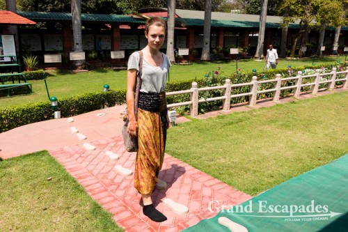 Kelly at Gandhi Smriti, the very place where the Mahatma Gandhi was shot, Delhi, India